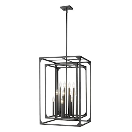 Z-Lite Easton Chandelier, 12-Light, 20.5 In.W x 33 In.H, Matte Black/Matte Black 3038-12MB